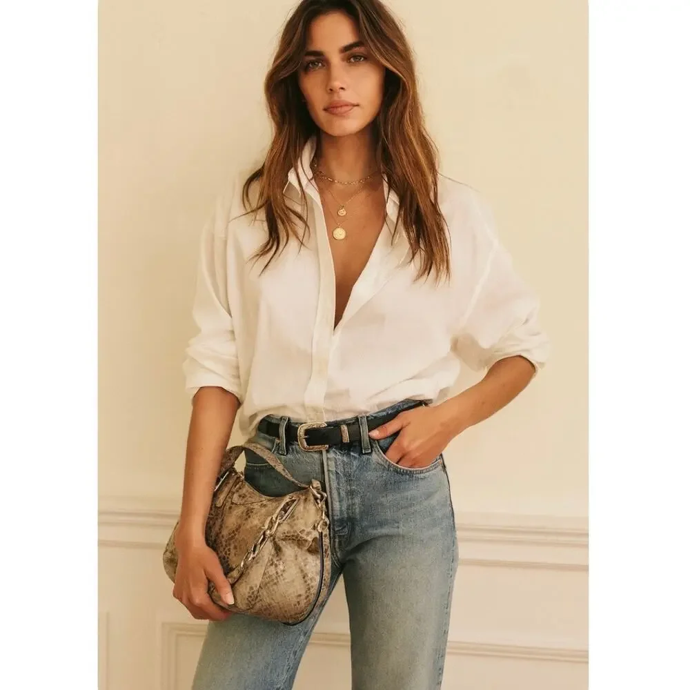 MICHAEL Michael Kors Natural Embossed Python Leather Tote Bag.